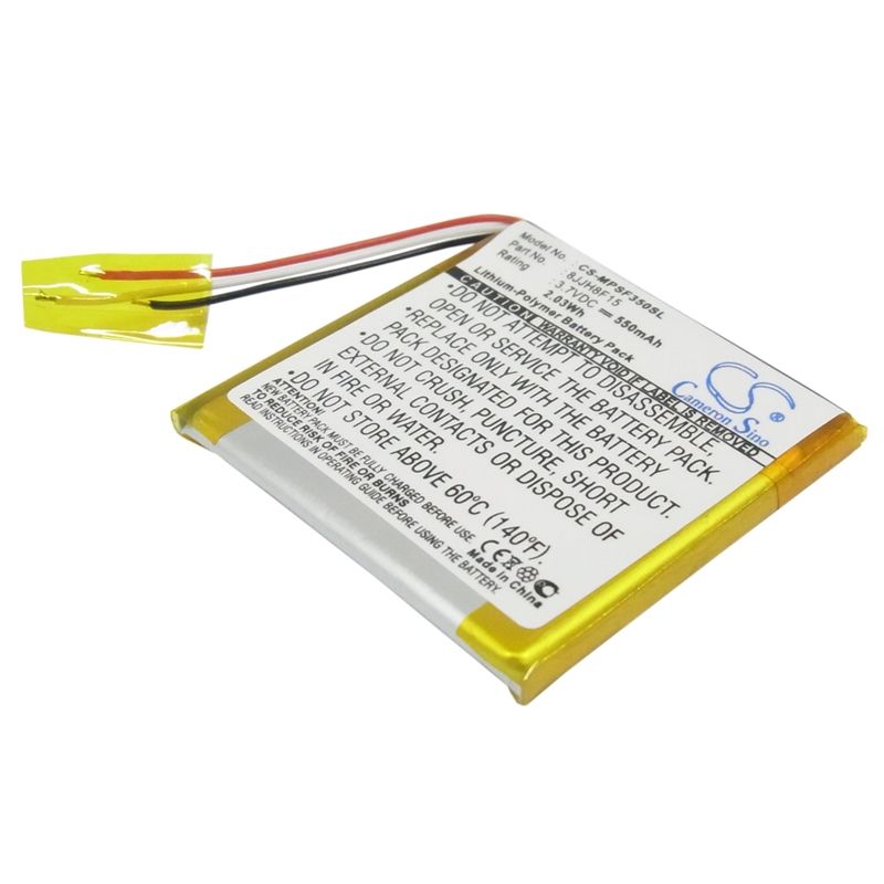 Li-polymer Battery Fits Sandisk, Sansa Fuze 4gb, Sansa Fuze 8gb, 3.7v, 550mah Computer Cameron Sino Technology Limited (Suspended)