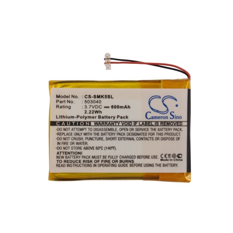 Li-Polymer Battery fits Samsung, Yp-k5, Yp-k5j, 3.7V, 600mAh Media Player Cameron Sino Technology Limited