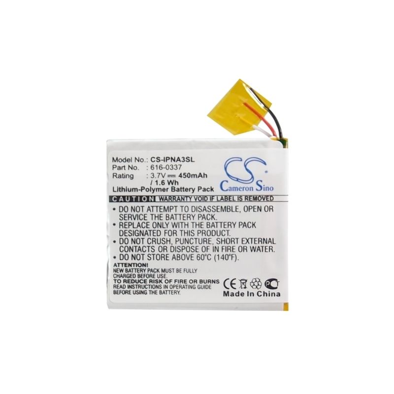 Li-polymer Battery Fits Apple, Ipod Nano 3rd 4gb, Ipod Nano 3rd 8gb, Ipod Nano G3 4gb 3.7v, 450mah Media Player Cameron Sino Technology Limited