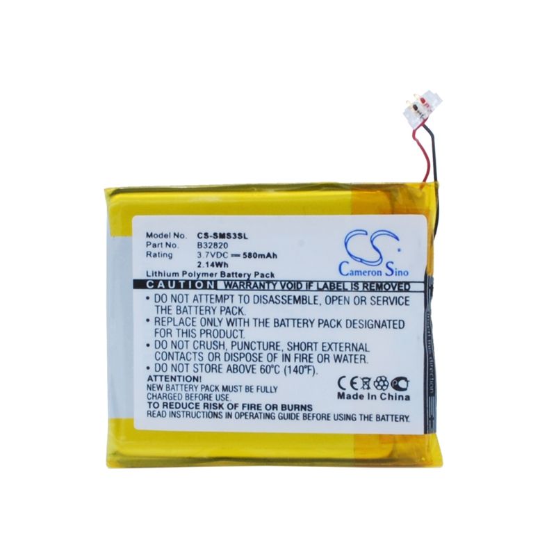 Li-polymer Battery Fits Samsung, Yp-s3aw, Yp-s3aw/xsh, Yp-s3ja 3.7v, 580mah Media Player Cameron Sino Technology Limited