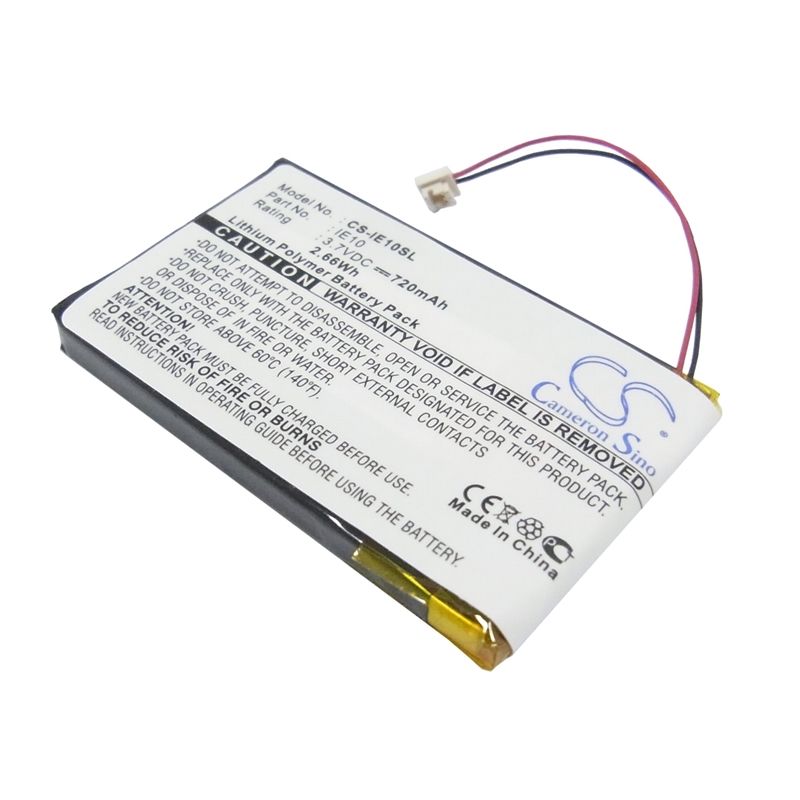 Li-Polymer Battery fits Iriver, E10, E10ct, Hdd Jukebox 3.7V, 720mAh Media Player Cameron Sino Technology Limited