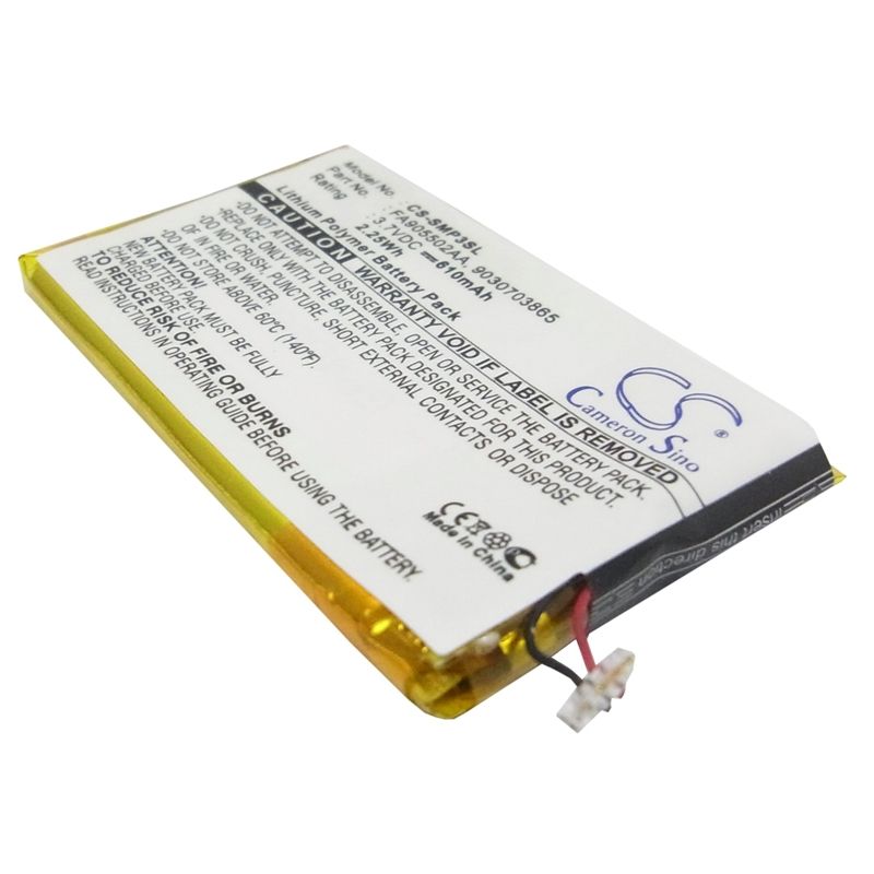 Li-Polymer Battery fits Samsung, Yp-p3, Yp-p3cb/xsh, Yp-p3jcb/xaa 3.7V, 610mAh Media Player Cameron Sino Technology Limited