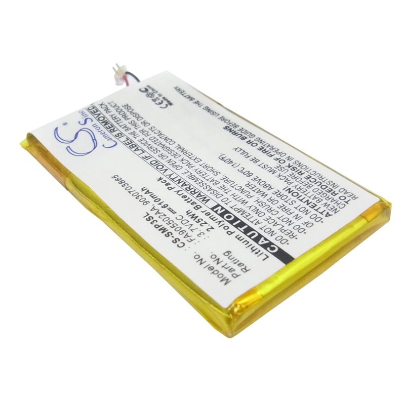 Li-Polymer Battery fits Samsung, Yp-p3, Yp-p3cb/xsh, Yp-p3jcb/xaa 3.7V, 610mAh Media Player Cameron Sino Technology Limited