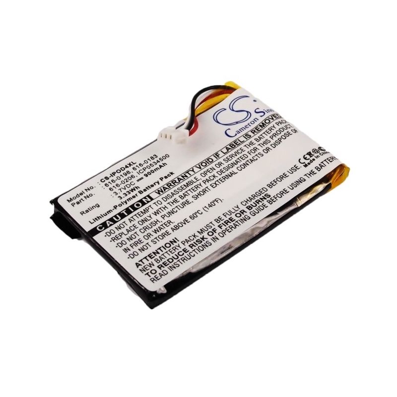 Li-Polymer Battery fits Apple, Ipod 4th Generation, Ipod Photo, Ipod U2 20gb Color Display Ma127 3.7V, 900mAh Media Player Cameron Sino Technology Limited