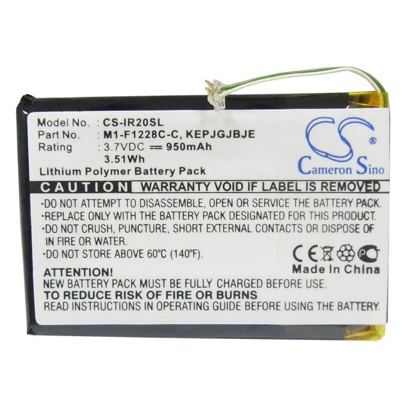 Li-polymer Battery Fits Iriver, Clix 2 2gb, Clix 2 4gb, Clix 2 8gb 3.7v, 950mah Media Player Cameron Sino Technology Limited