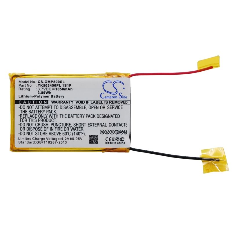 Li-Polymer Battery fits Grundig, Mpixx 8000, Mpixx 8400, Mpixx 8800 3.7V, 1050mAh Media Player Cameron Sino Technology Limited