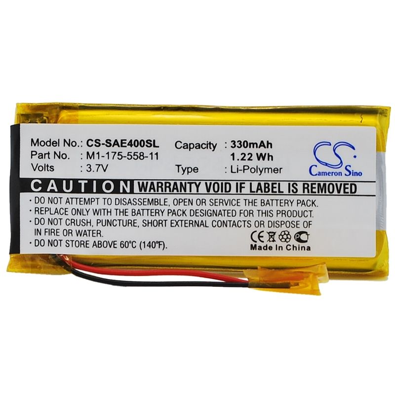 Li-Polymer Battery fits Sony, Nw-e403, Nw-e405, Nw-e407 3.7V, 330mAh Media Player Cameron Sino Technology Limited