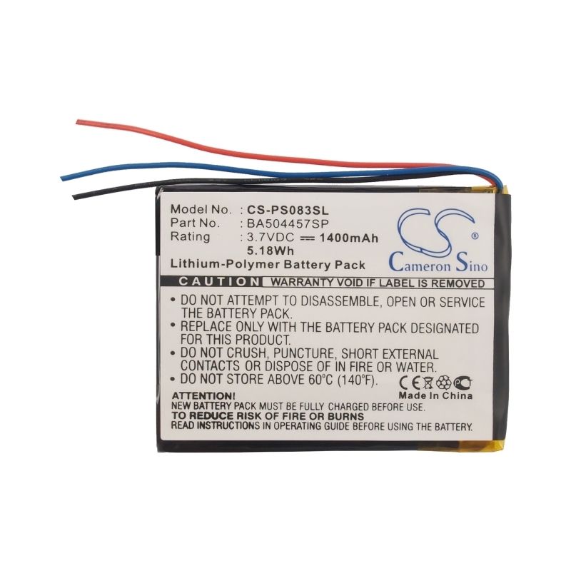 Li-Polymer Battery fits Philips, Gogear Muse, Sa2mus16s/02, Sa3mus08s/37 3.7V, 1400mAh Media Player Cameron Sino Technology Limited