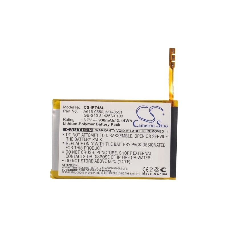 Li-polymer Battery Fits Apple, Ipod Touch 4th, Apple 3.7v, 930mah Media Player Cameron Sino Technology Limited