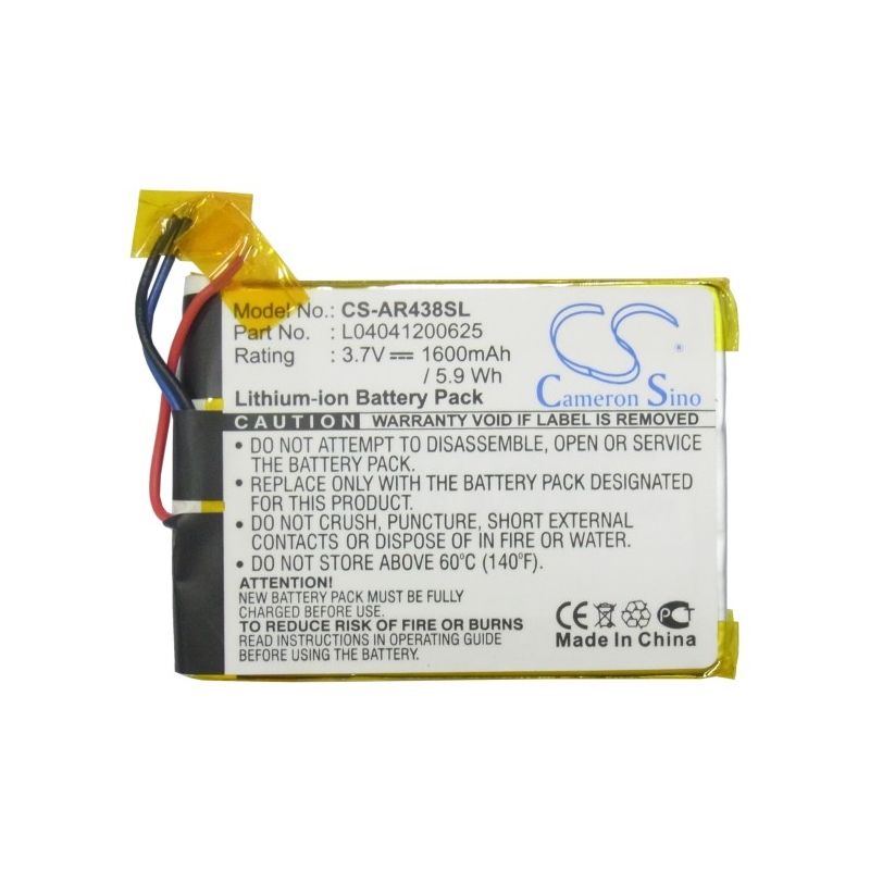 Li-Polymer Battery fits Archos, 43 Internet Tablet, 8300, A43it 3.7V, 1600mAh Media Player Cameron Sino Technology Limited