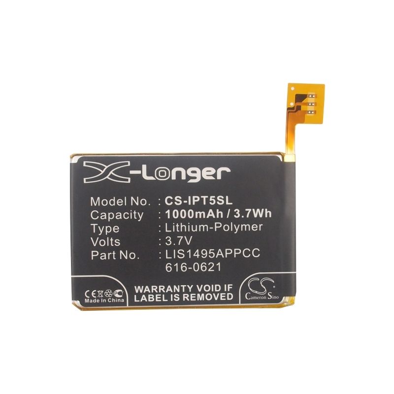 Li-polymer Battery Fits Apple, Ipod Touch 5, Ipod Touch 5th Generation, 3.7v, 1000mah Media Player Cameron Sino Technology Limited