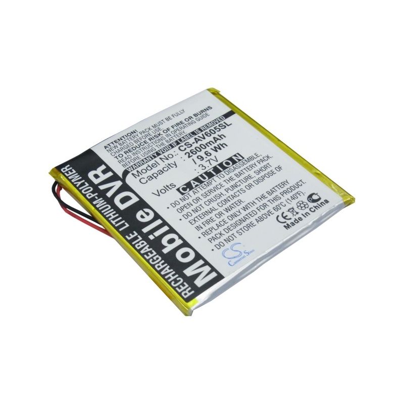Li-Polymer Battery fits Archos, Av605 20gb, Av605 40gb, Av605 60gb 3.7V, 2600mAh Media Player Cameron Sino Technology Limited