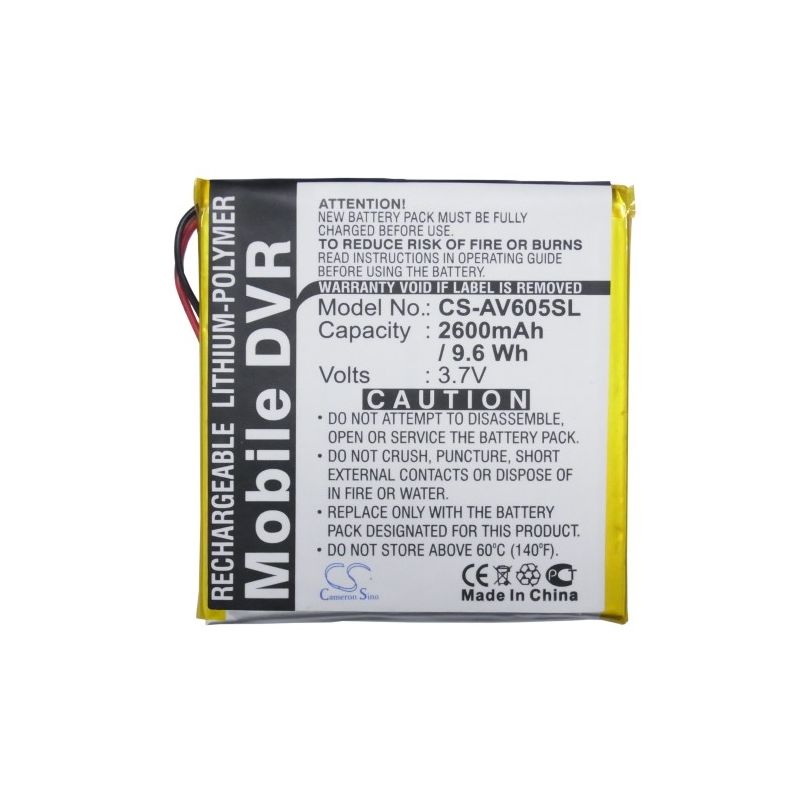 Li-Polymer Battery fits Archos, Av605 20gb, Av605 40gb, Av605 60gb 3.7V, 2600mAh Media Player Cameron Sino Technology Limited