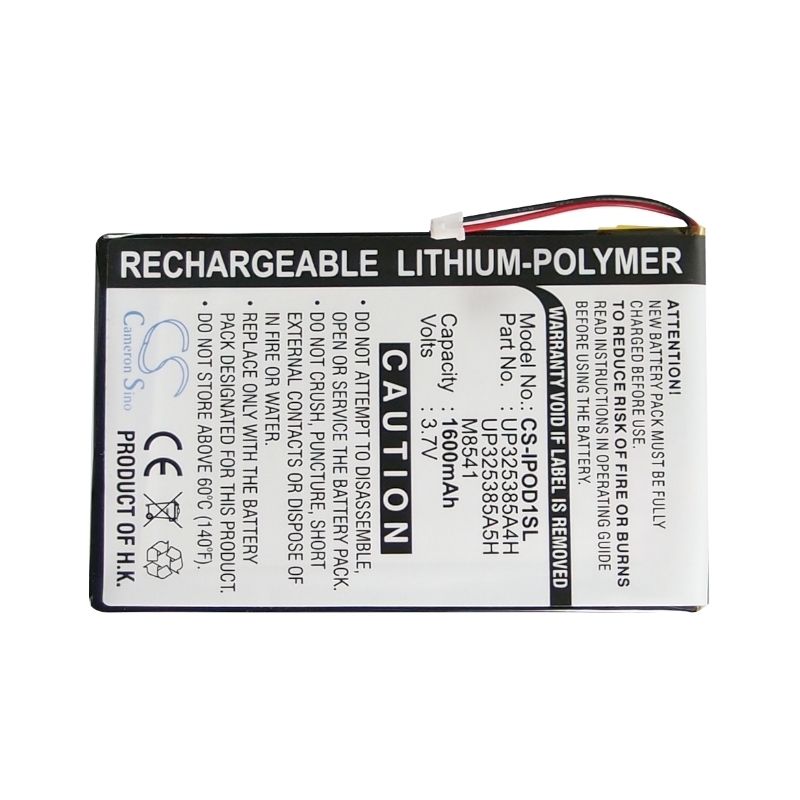 Li-Polymer Battery fits Apple, 2nd Generation, Ipod 1st, 3.7V, 1600mAh Media Player Cameron Sino Technology Limited