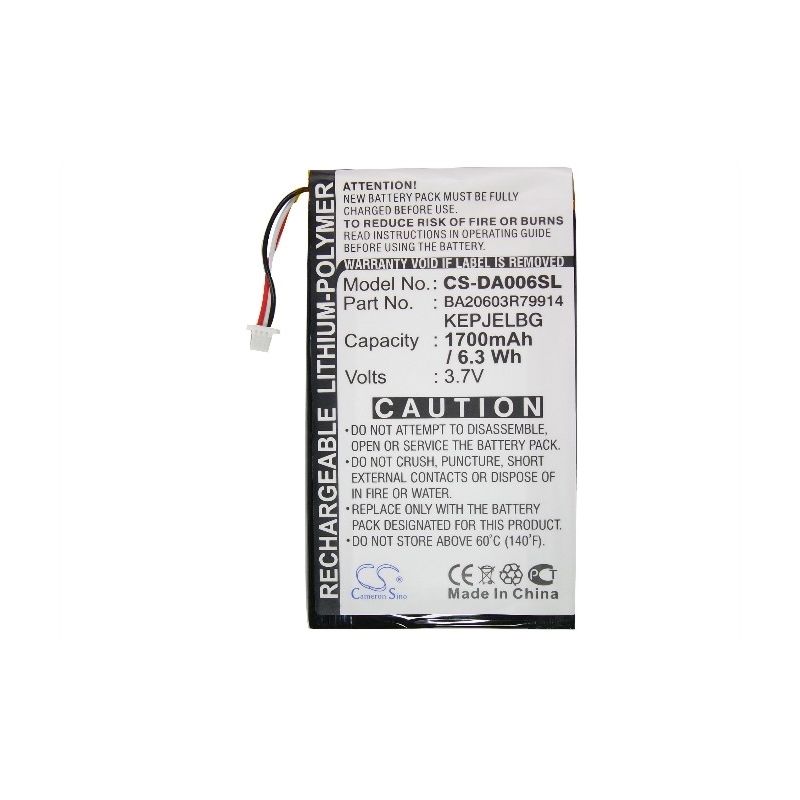 Li-polymer Battery Fits Creative, Zen Vision M, Zen Vision M Video, 3.7v, 1700mah Media Player Cameron Sino Technology Limited