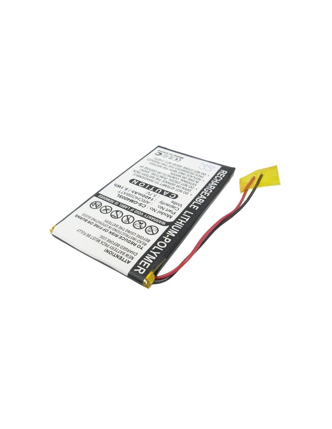 Li-polymer Battery Fits Archos, Av402e, Gmini 400, Gmini 402 3.7v, 1400mah Media Player Cameron Sino Technology Limited
