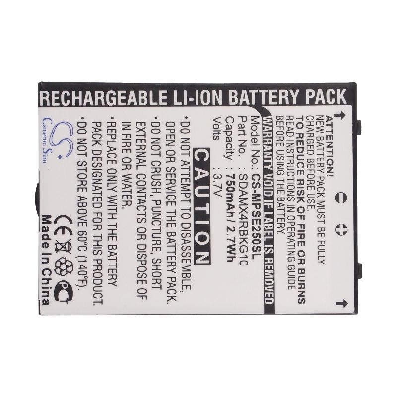 Li-ion Battery Fits Sandisk, Sansa E200, Sansa E250, Sansa E250r 3.7v, 750mah Computer Cameron Sino Technology Limited (Suspended)