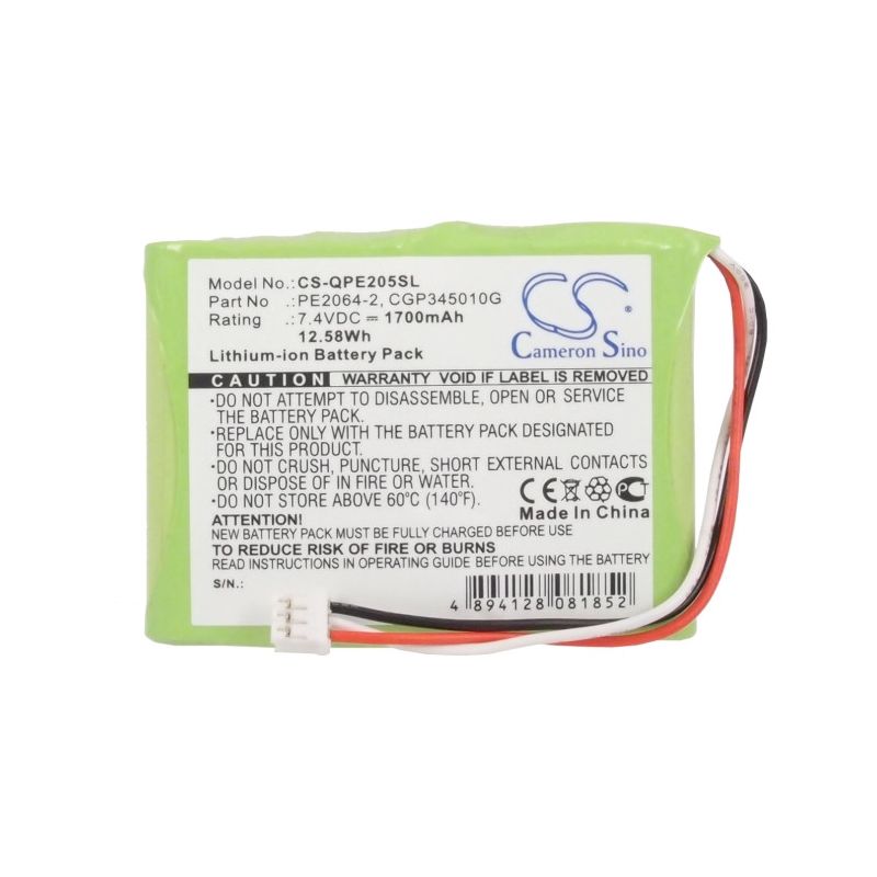 Li-ion Battery fits Q-sonic, Multimedia X-dream-player, Pe-2058, 7.4V, 1700mAh Media Player Cameron Sino Technology Limited