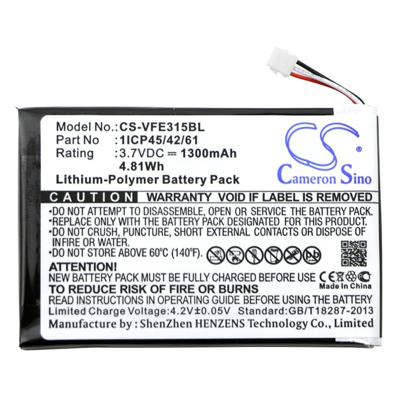Li-Polymer Battery fits Verifone, E315, E315m, E335 3.7V, 1300mAh Payment Terminal Cameron Sino Technology Limited
