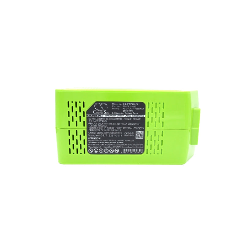 Li-ion Battery fits Greenworks, 20292, 20302, 20672 40.00V, 5000mAh Power Tools Cameron Sino Technology Limited
