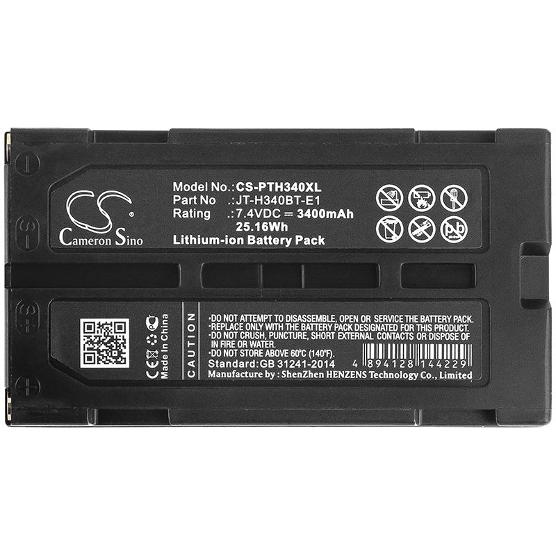 Replacement Li-ion Battery for Panasonic Devices - 7.4V, 3400mAh Compatibility with JT-H340 Series Portable Printer Cameron Sino Technology Limited