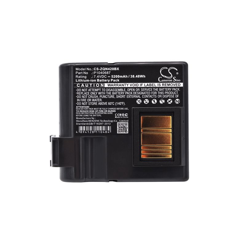 Li-ion Battery Fits Zebra, Qln420, Zq630, 7.4v, 5200mah Portable Printer Cameron Sino Technology Limited