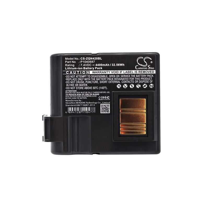Li-ion Battery Fits Zebra, Qln420, Zq630, 7.4v, 4400mah Portable Printer Cameron Sino Technology Limited