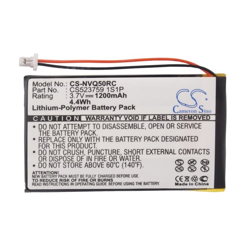 Li-polymer Battery Fits Nevo, Q50, Nevo 3.7v, 1200mah Remote Control Cameron Sino Technology Limited