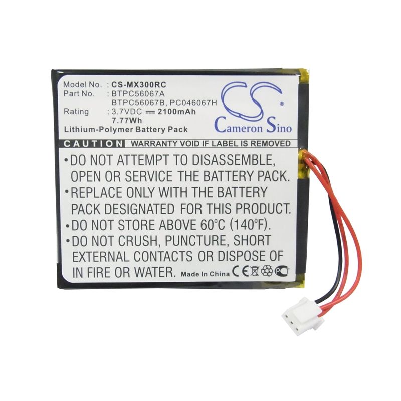 Li-polymer Battery Fits Crestron, C2n-dap8, Cnampx-16x60, Cnx-pad8a 3.7v, 2100mah Remote Control Cameron Sino Technology Limited