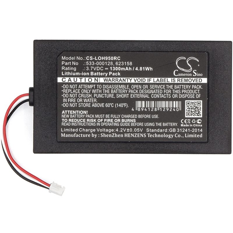 Li-polymer Battery Fits Logitech, 915-000257, 915-000260, Elite 3.7v, 1300mah Remote Control Cameron Sino Technology Limited
