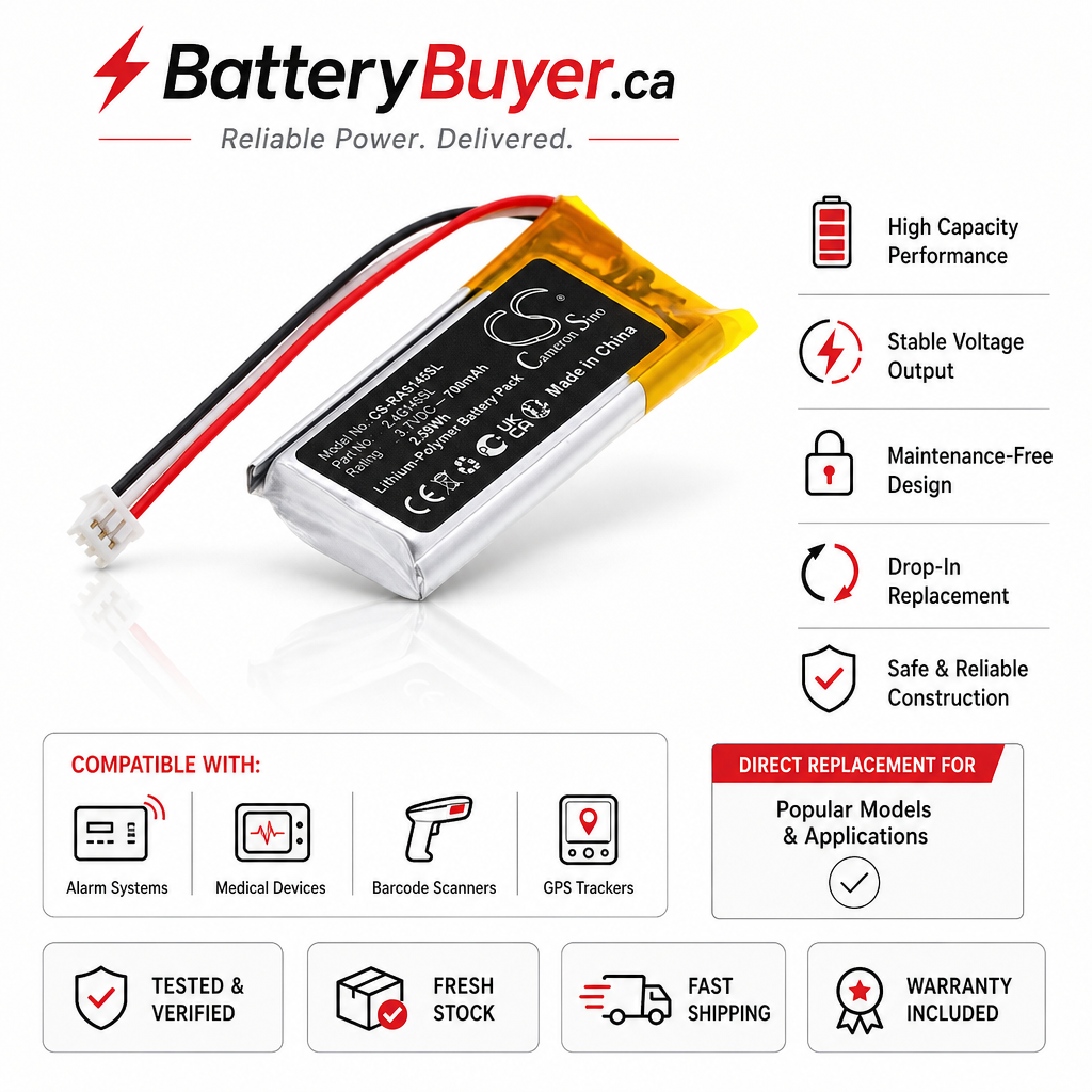 3.7V, Li-Polymer, 700mAh, Battery fits Babymoov A014304, Babyphone Handy Care, 2.59Wh BabyPhone Cameron Sino Technology Limited