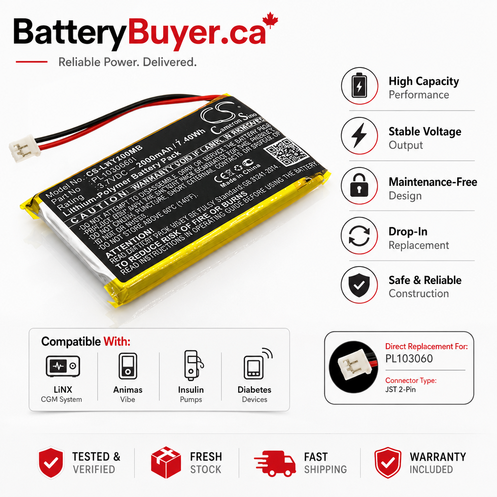 Li-Polymer Battery fits Luvion, Prestige Touch 2 3.7V, 2000mAh BabyPhone Cameron Sino Technology Limited