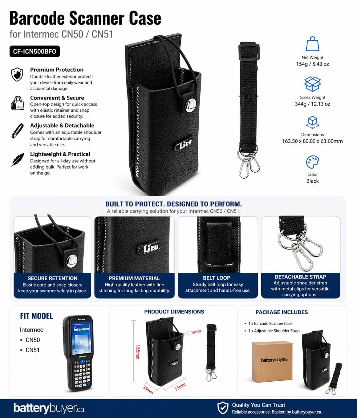 Barcode Scanner Case for Intermec CN50, CN51 Barcode Scanner Case Cameron Sino Technology Limited