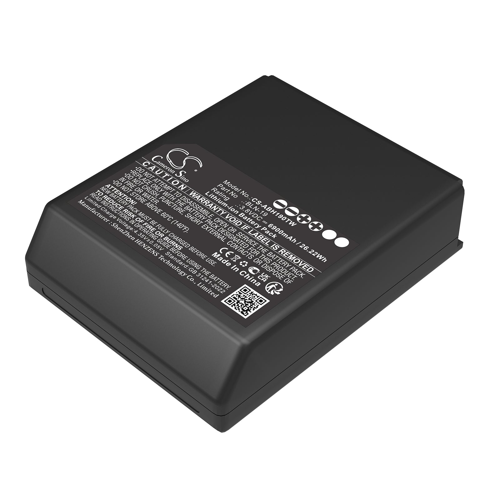 3.8V, Li-ion, 6900mAh, Battery fits Airbus BLN-19, 26.22Wh Two-Way Radio Cameron Sino Technology Limited