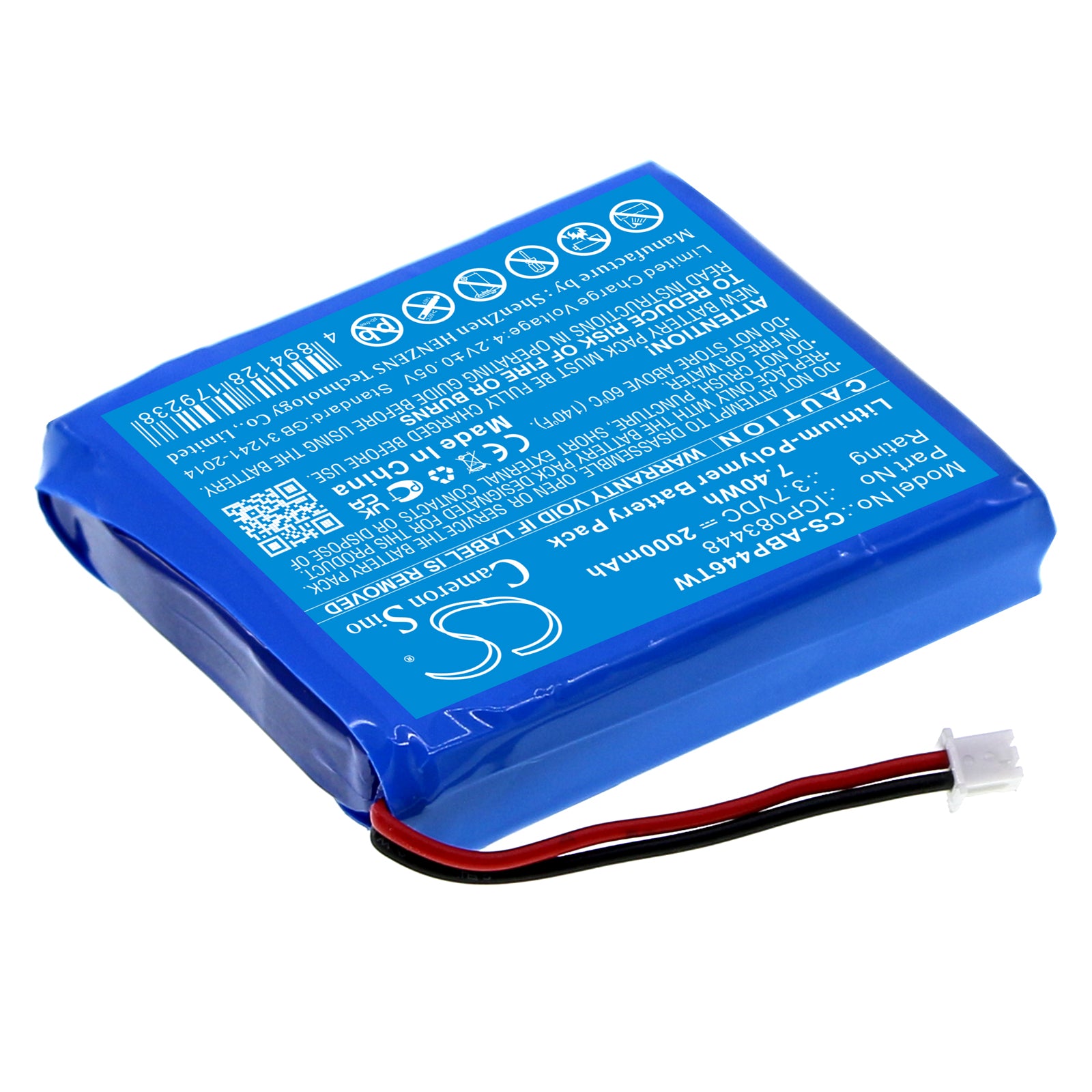Li-Polymer, Two-Way Radio Battery fits Midland Albrecht Tectalk Float, Stabo Freecomm 850, 3.7V, 2000mAh Two-Way Radio Cameron Sino Technology Limited