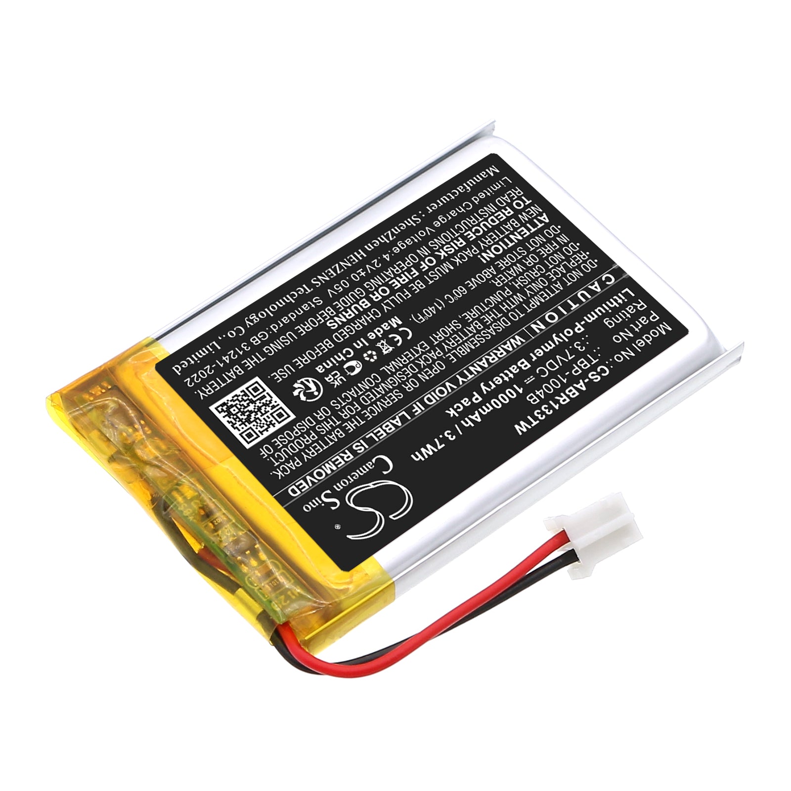 3.7V, Li-Polymer, 1000mAh, Battery fits Albrecht Bambini, Reer 50133 Care and talk, 3.7Wh Two-Way Radio Cameron Sino Technology Limited