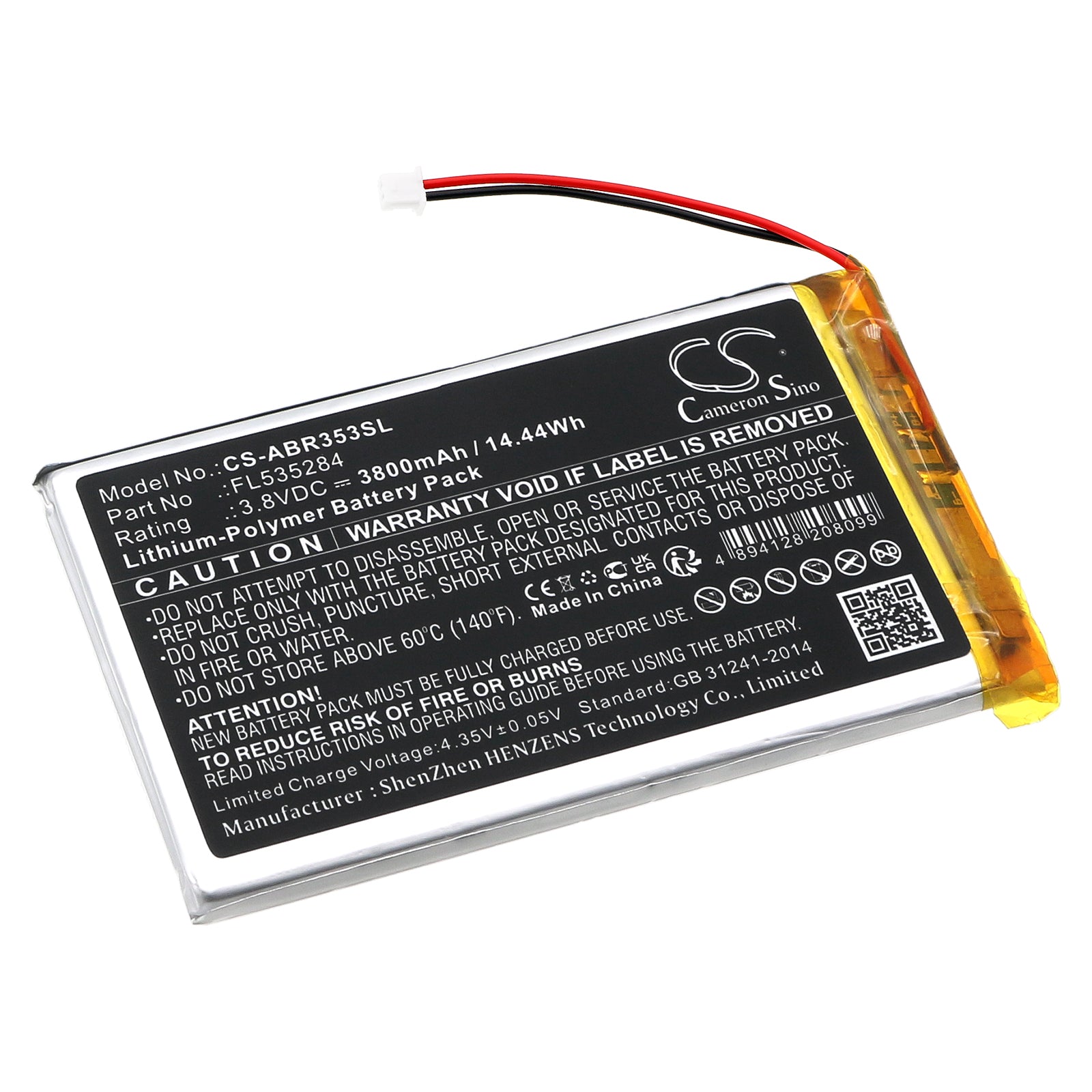 Li-Polymer, Game Console Battery fits Anbernic Rg353p Retro, 3.8V, 3800mAh Game Console Cameron Sino Technology Limited