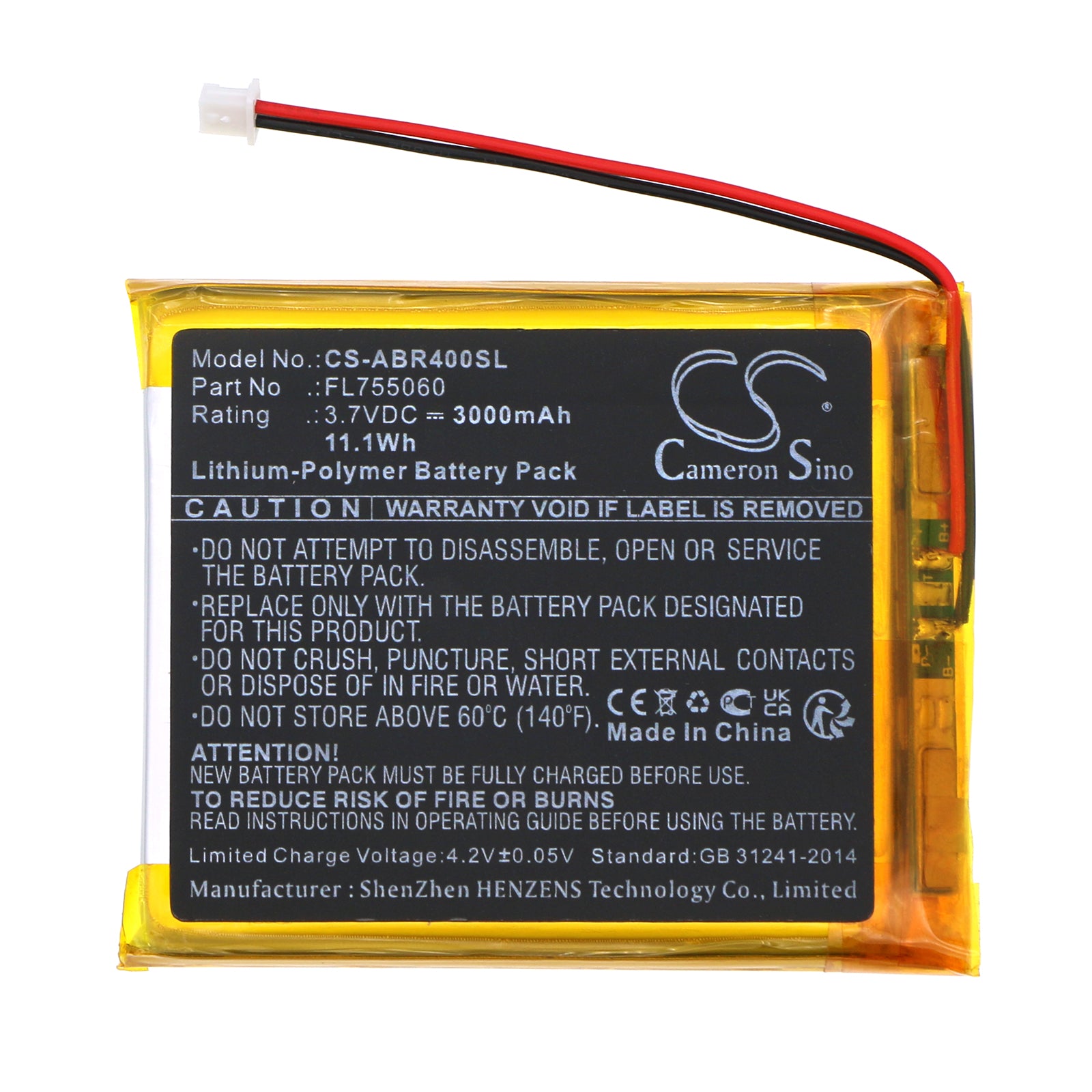 Li-Polymer, Game Console Battery fits Anbernic Rg405m, Rg40xx, 3.7V, 3000mAh Game Console Cameron Sino Technology Limited