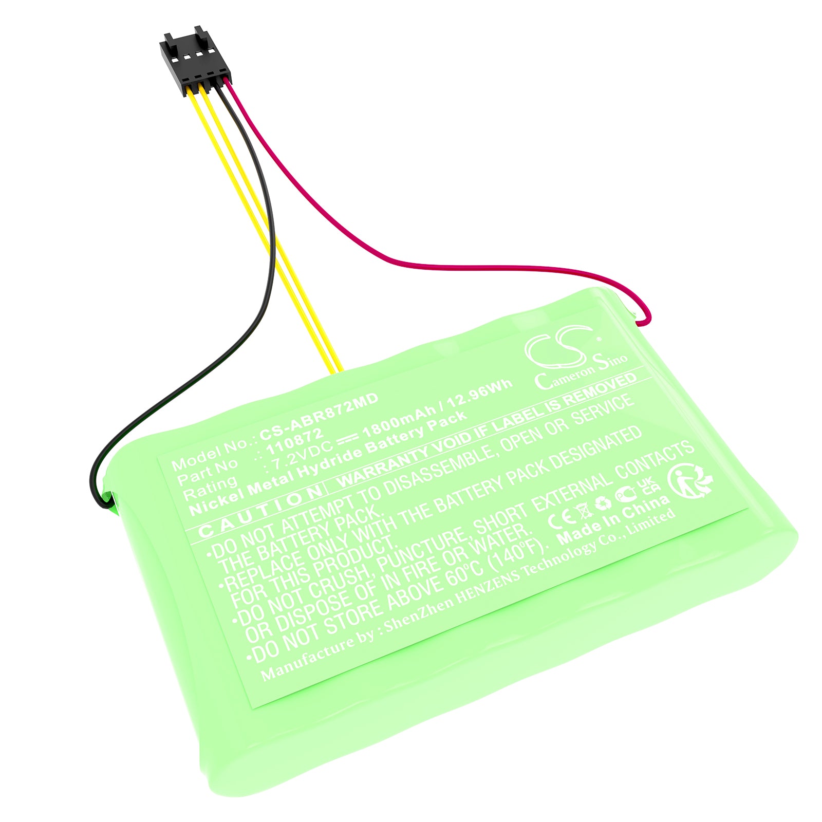 7.2V, Ni-MH, 1800mAh, Battery fits Abilanx scale, type IRUS, 12.96Wh Medical Cameron Sino Technology Limited