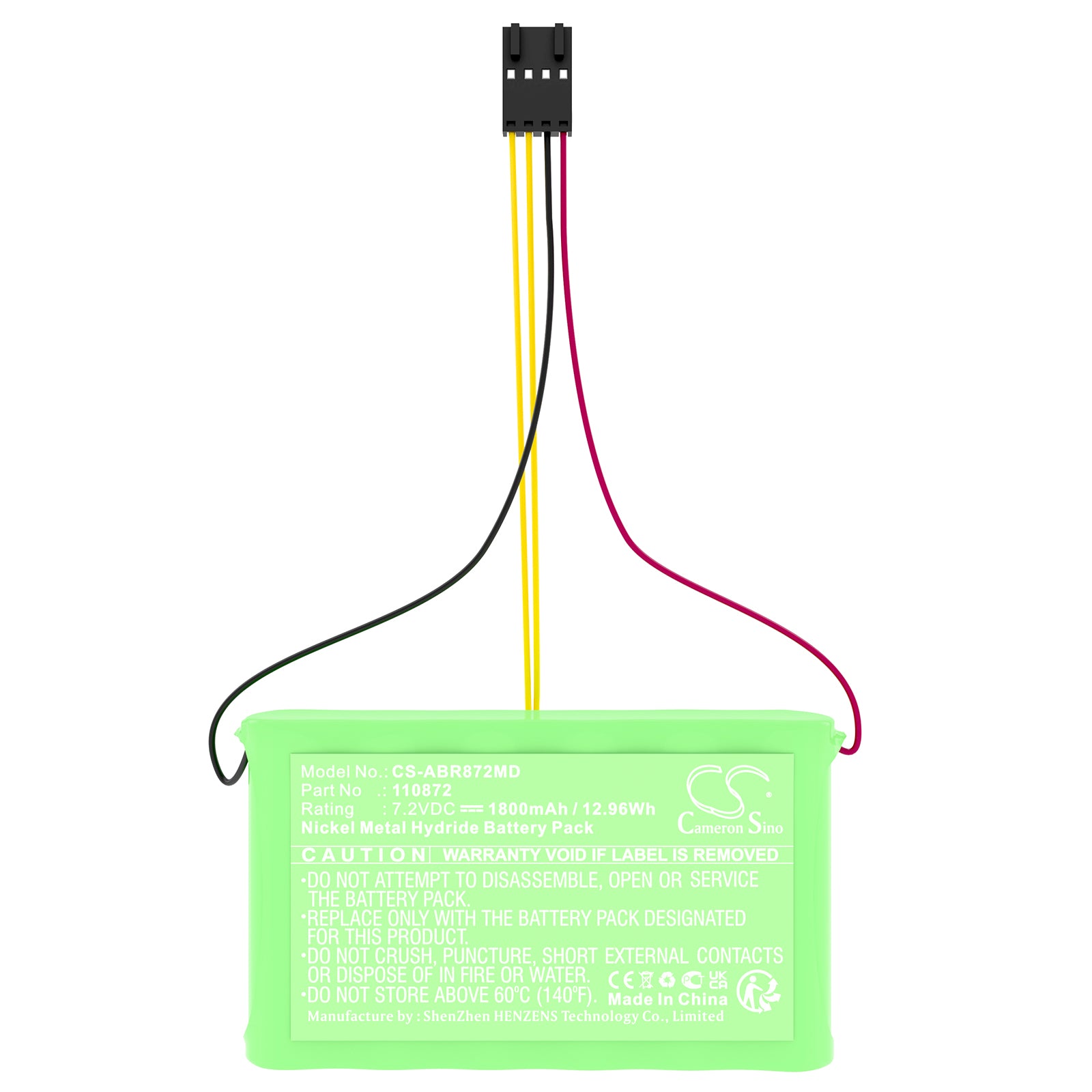 7.2V, Ni-MH, 1800mAh, Battery fits Abilanx scale, type IRUS, 12.96Wh Medical Cameron Sino Technology Limited