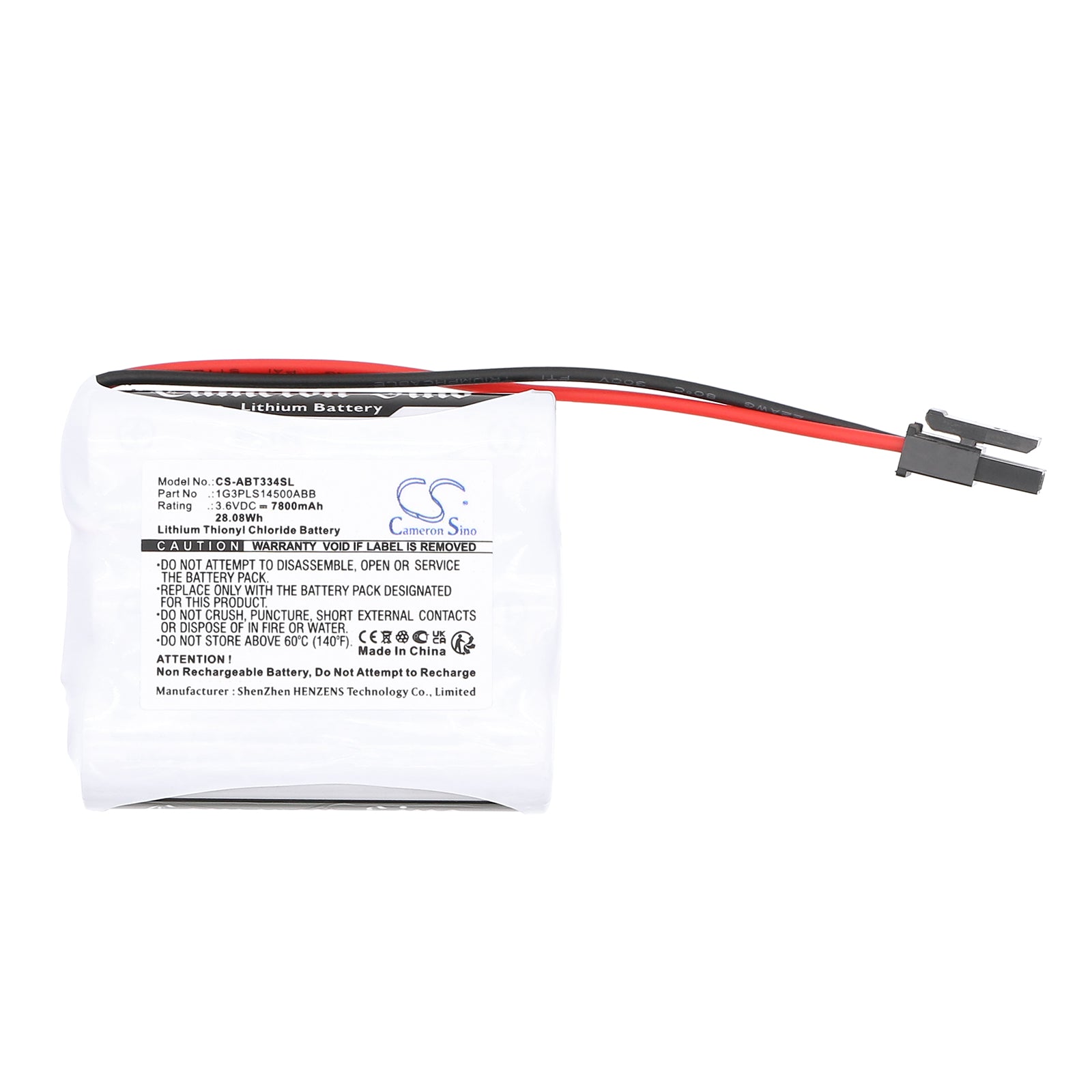 3.6V, Li-SOCl2, 7800mAh, Battery fits ABB 1G3PLS14500ABB, IRB 120, 28.08Wh PLC Cameron Sino Technology Limited