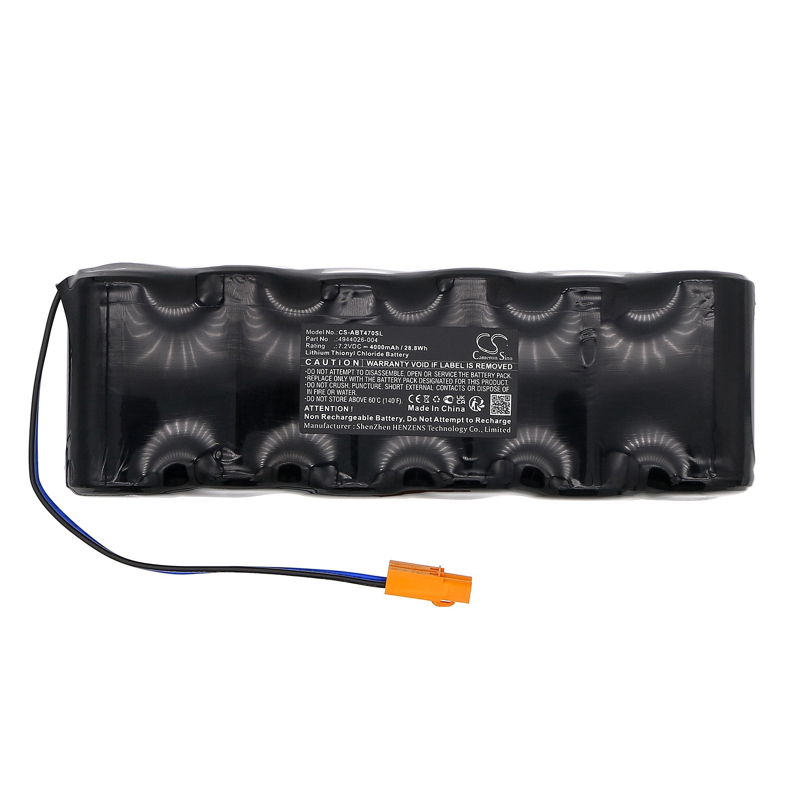 7.2V, Li-SOCl2, 4000mAh, Battery fits ABB 001-4944026-4/S, 3HAB9307-1, 28.8Wh PLC Cameron Sino Technology Limited
