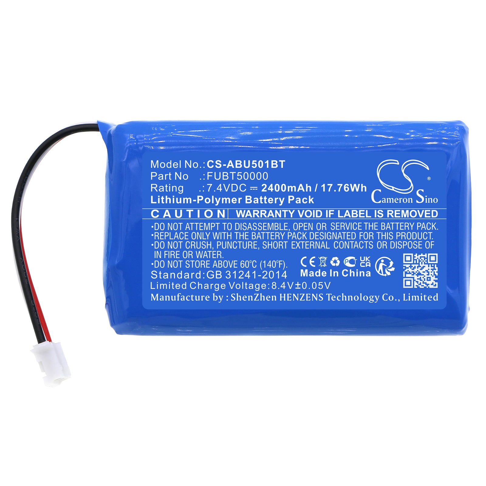 Li-Polymer, Alarm System Battery fits Abus Fuaa50000, Fuaa50010, 7.4V, 2400mAh Alarm System Cameron Sino Technology Limited