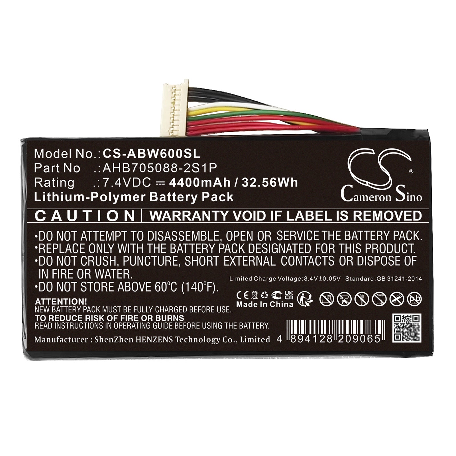 Li-Polymer, Game Console Battery fits Anbernic Win600 3020e 3050e 5.94" Mini, 7.4V, 4400mAh Game Console Cameron Sino Technology Limited