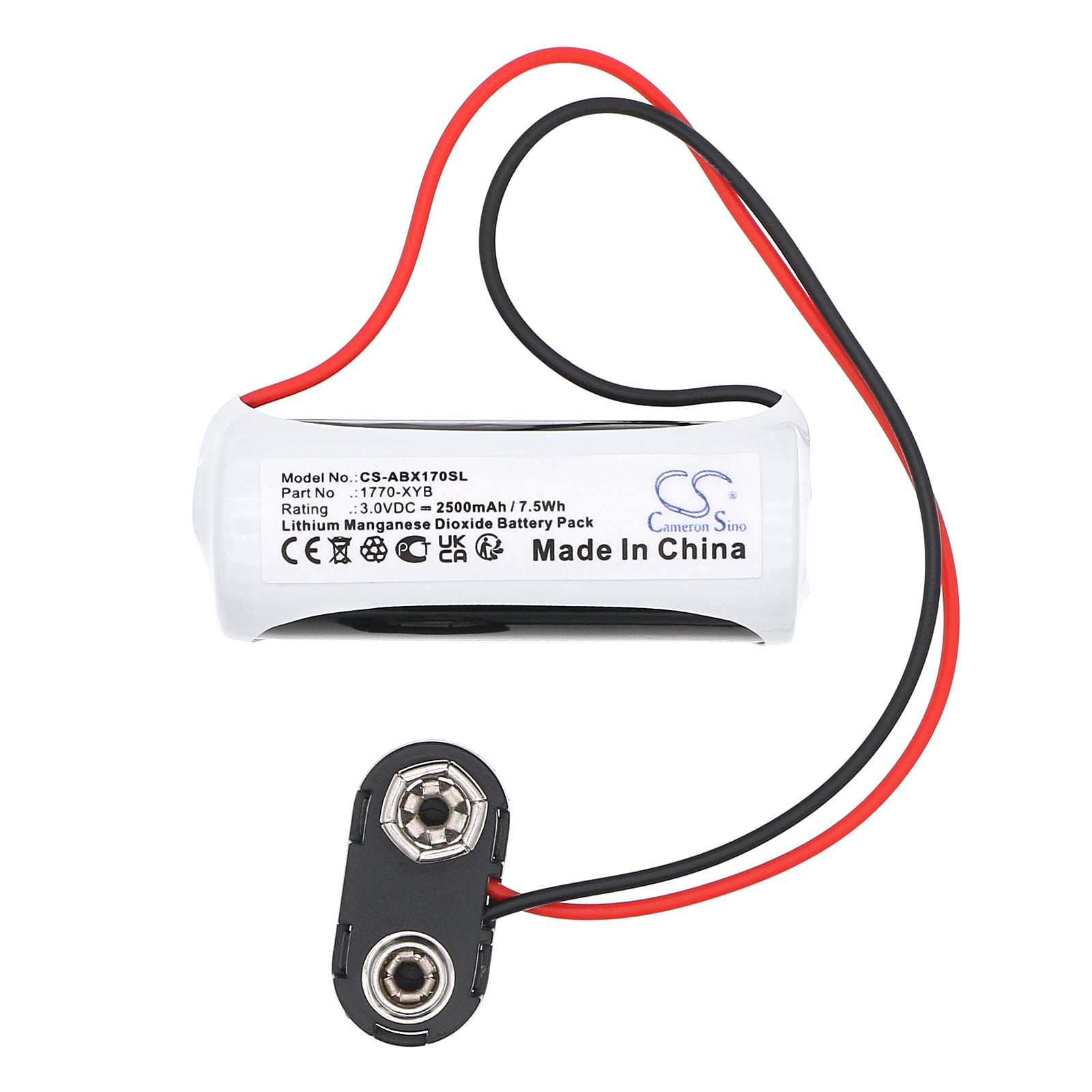 3V, Li-MnO2, 2500mAh, Battery fits Allen Bradley 1785-L40B/L, 1785-L60B/L, 7.5Wh PLC Cameron Sino Technology Limited