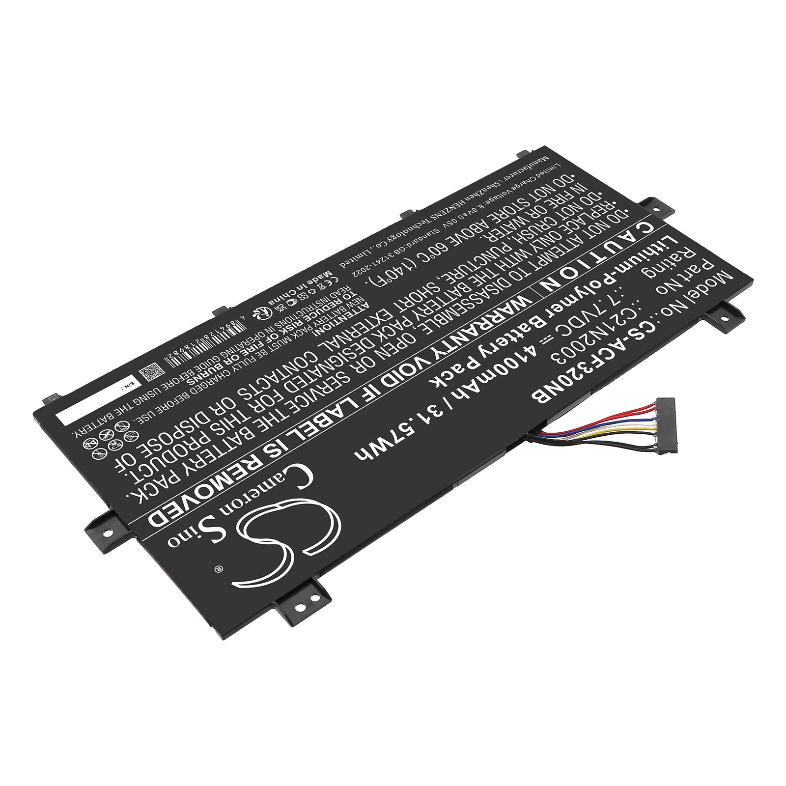 7.7V, Li-Polymer, 4100mAh, Battery fits Asus C235VA, CM3200FM1A, 31.57Wh Notebook, Laptop Cameron Sino Technology Limited