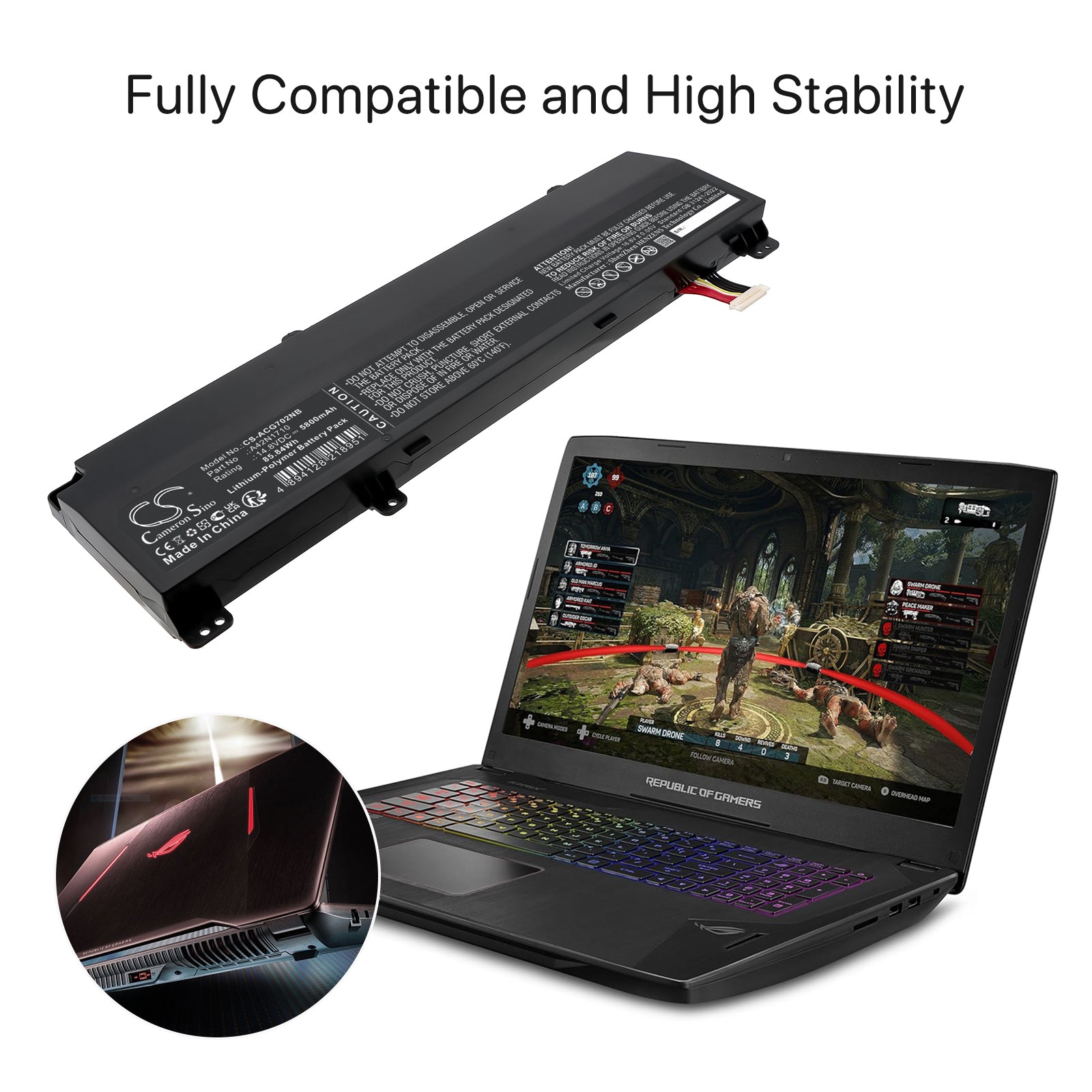 14.8V, Li-Polymer, 5800mAh, Battery fits Acer GL702VI, GL702VI-1A, 85.84Wh Notebook, Laptop Cameron Sino Technology Limited