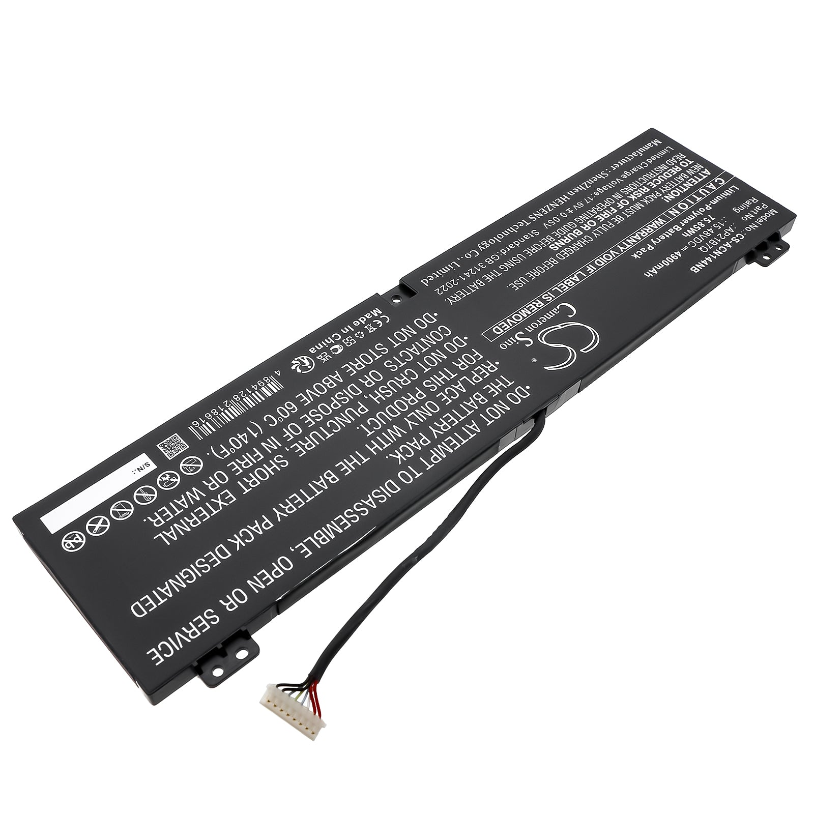 15.48V, Li-Polymer, 4900mAh, Battery fits Acer Nitro 14 (AN14-41), Nitro 14 AN14-41-R0CD, 75.85Wh Notebook, Laptop Cameron Sino Technology Limited