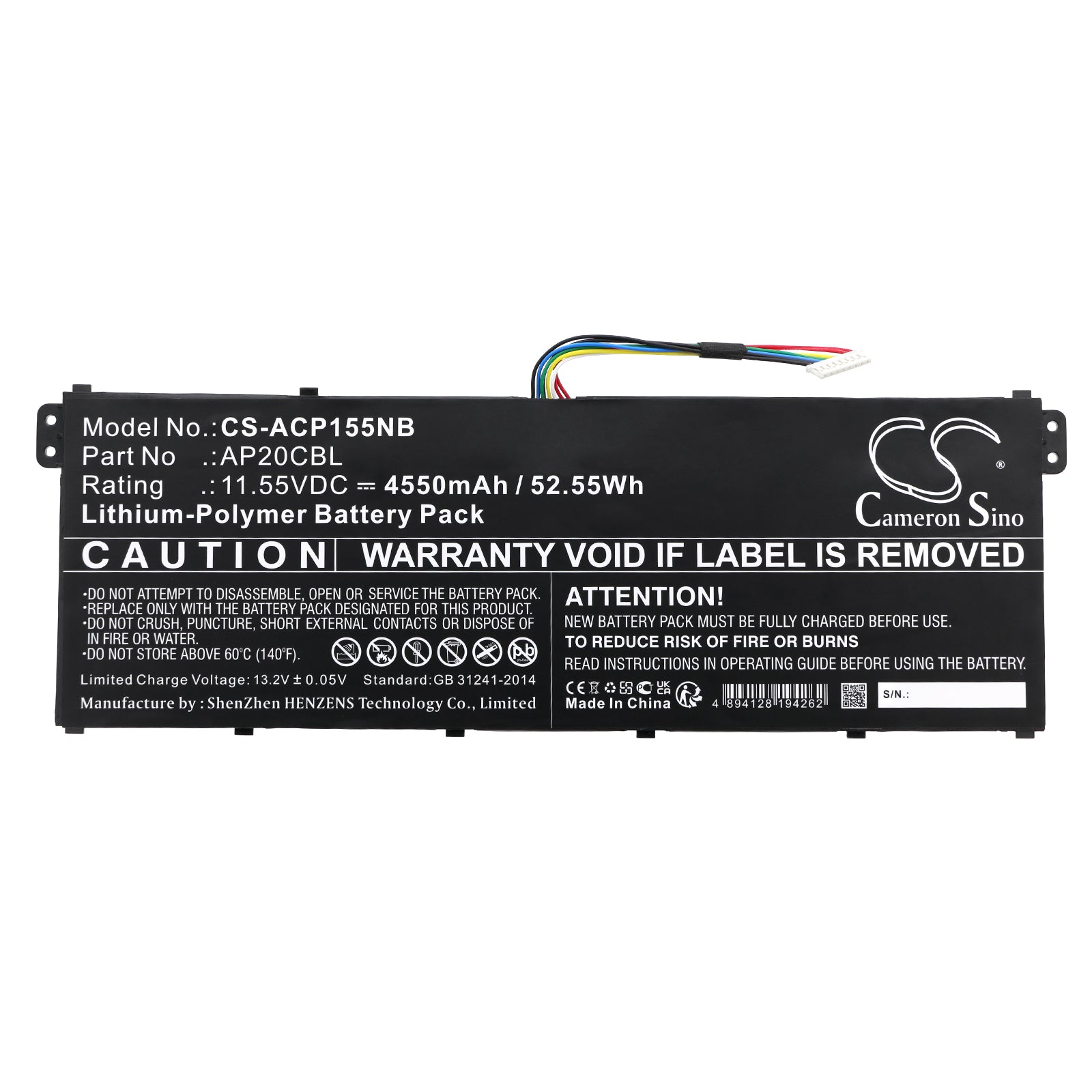 Li-Polymer, Notebook, Laptop Battery fits Acer Aspie Vero Av15-51-31uk, Aspire 5 A515-45g-r00a, 11.55V, 4550mAh Notebook, Laptop Cameron Sino Technology Limited