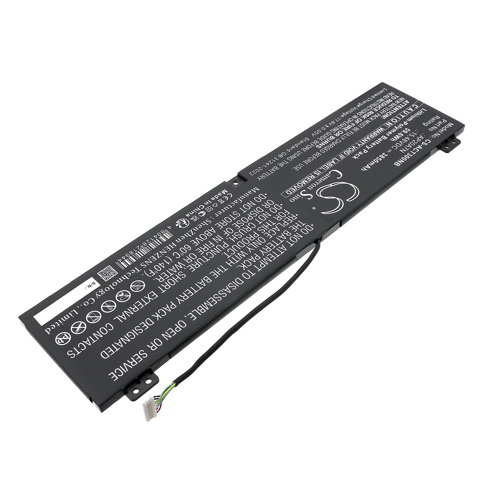 15.48V, Li-Polymer, 3850mAh, Battery fits Acer Predator Triton 300 SE PT314-51S-52ML, 59.6Wh Notebook, Laptop Cameron Sino Technology Limited